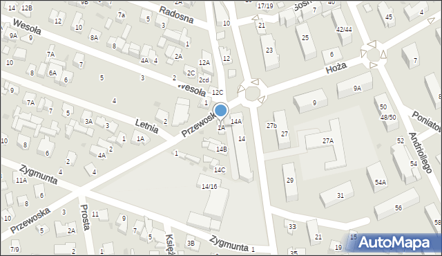 Otwock, Przewoska, 1A, mapa Otwock