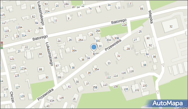 Otwock, Przewoska, 32, mapa Otwock