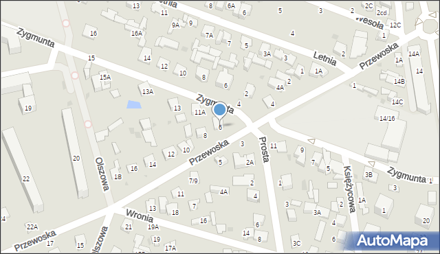 Otwock, Przewoska, 6, mapa Otwock