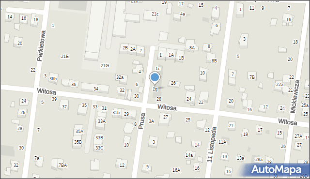 Ożarów Mazowiecki, Prusa Bolesława, 1g, mapa Ożarów Mazowiecki