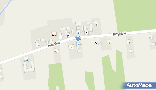 Ożarowice, Przysieki, 9, mapa Ożarowice