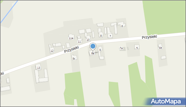 Ożarowice, Przysieki, 9a, mapa Ożarowice