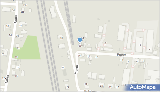 Ozorków, Prosta, 11, mapa Ozorków