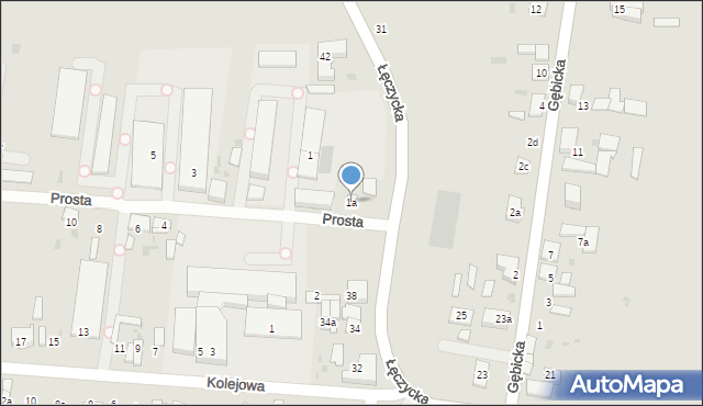Ozorków, Prosta, 1a, mapa Ozorków