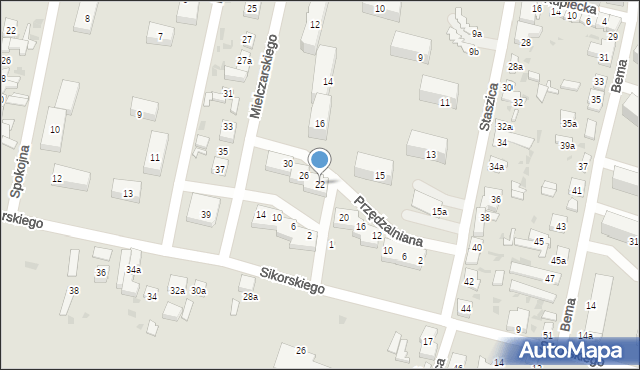 Ozorków, Przędzalniana, 22, mapa Ozorków