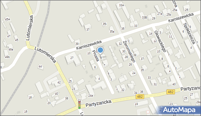 Pabianice, Prosta, 9, mapa Pabianic