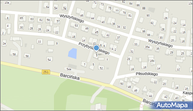 Pakość, Przybyszewskiego, 3, mapa Pakość