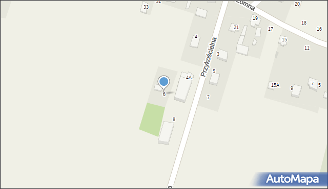 Palmiry, Przykościelna, 6, mapa Palmiry