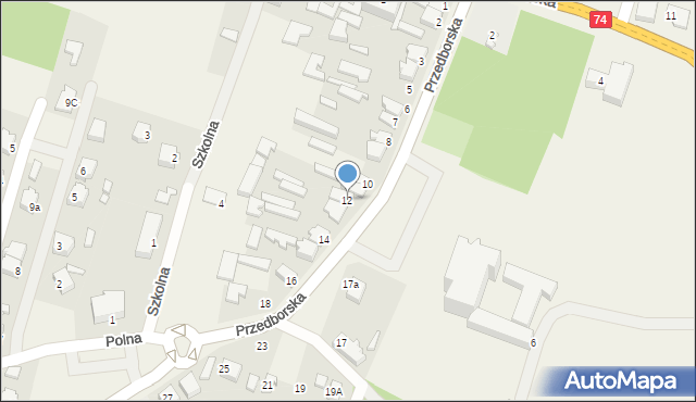 Paradyż, Przedborska, 12, mapa Paradyż