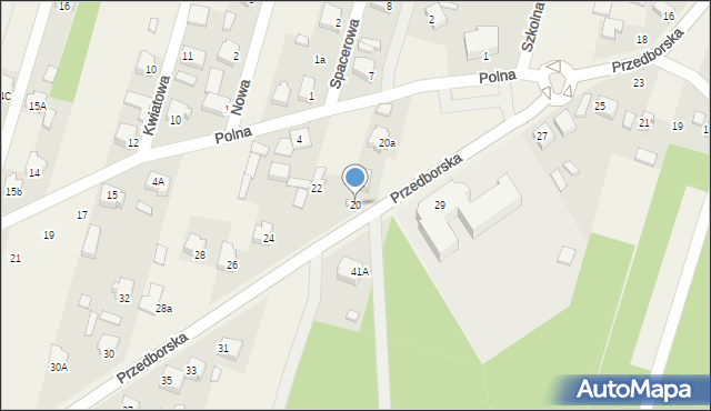Paradyż, Przedborska, 20, mapa Paradyż