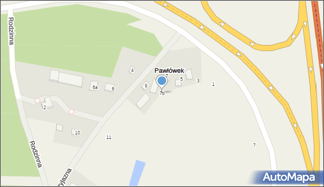 Pawłówek, Przyjazna, 7b, mapa Pawłówek