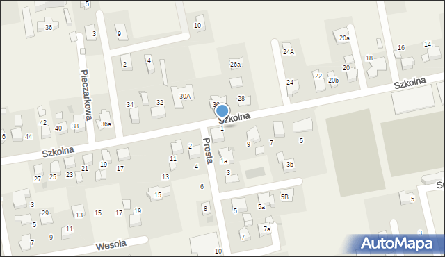 Pawłowice, Prosta, 1, mapa Pawłowice