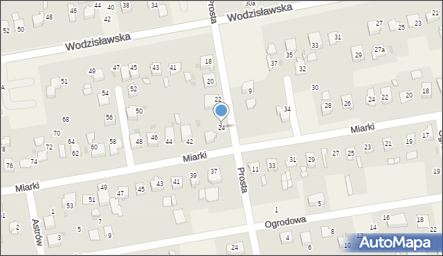 Pawłowice, Prosta, 24, mapa Pawłowice