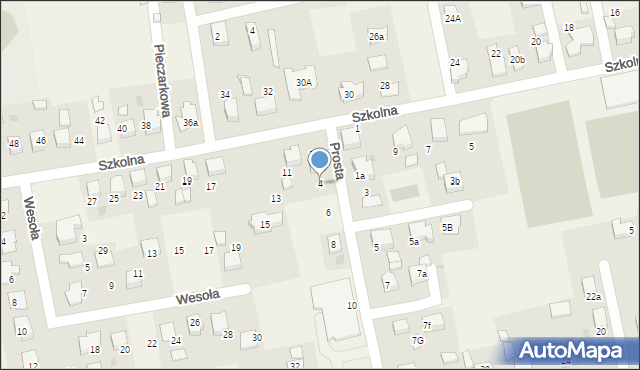 Pawłowice, Prosta, 4, mapa Pawłowice