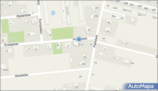 Pęcice Małe, Przepiórki, 3, mapa Pęcice Małe