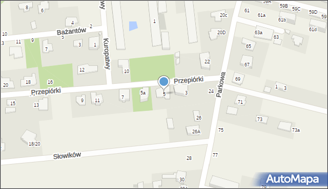 Pęcice Małe, Przepiórki, 5, mapa Pęcice Małe