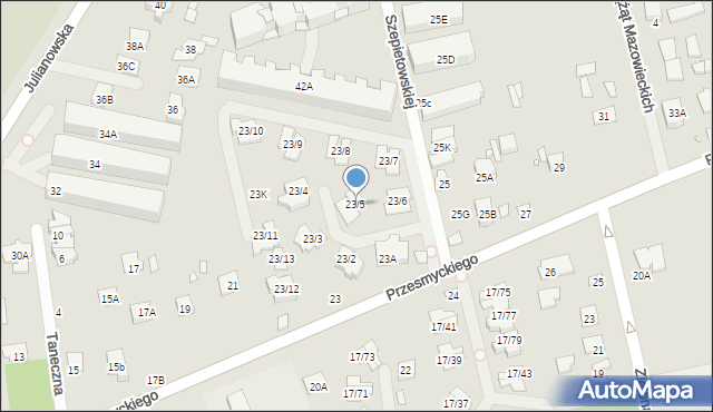 Piaseczno, Przesmyckiego, 23/5, mapa Piaseczno