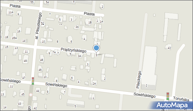 Piastów, Prądzyńskiego Ignacego, gen., 1, mapa Piastów