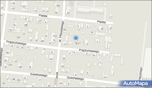 Piastów, Prądzyńskiego Ignacego, gen., 8, mapa Piastów