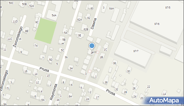 Piastów, Prusa Bolesława, 1F, mapa Piastów