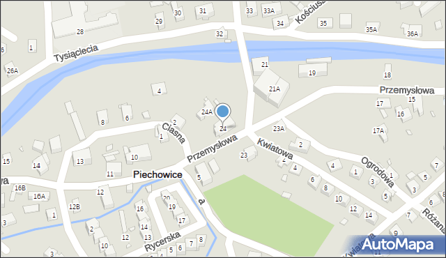 Piechowice, Przemysłowa, 24, mapa Piechowice