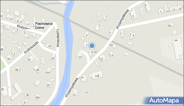 Piechowice, Przemysłowa, 7, mapa Piechowice