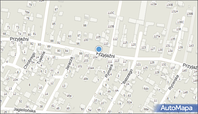 Piekary Śląskie, Przyjaźni, 108, mapa Piekary Śląskie