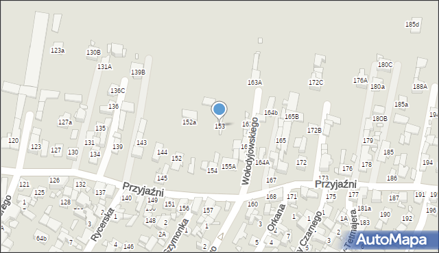 Piekary Śląskie, Przyjaźni, 153, mapa Piekary Śląskie