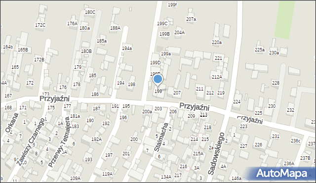 Piekary Śląskie, Przyjaźni, 199, mapa Piekary Śląskie