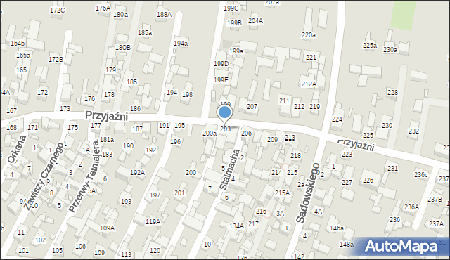 Piekary Śląskie, Przyjaźni, 203, mapa Piekary Śląskie