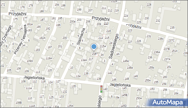 Piekary Śląskie, Przyjaźni, 216, mapa Piekary Śląskie