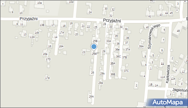 Piekary Śląskie, Przyjaźni, 25A, mapa Piekary Śląskie