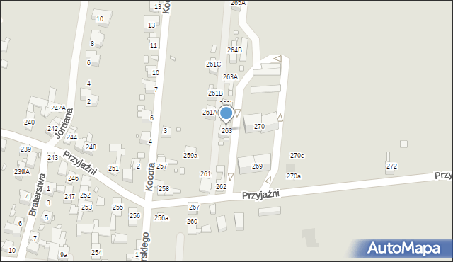 Piekary Śląskie, Przyjaźni, 263, mapa Piekary Śląskie