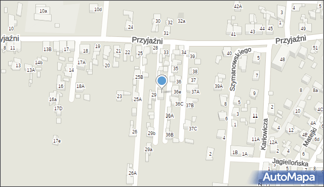 Piekary Śląskie, Przyjaźni, 33B, mapa Piekary Śląskie