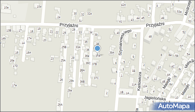Piekary Śląskie, Przyjaźni, 37A, mapa Piekary Śląskie