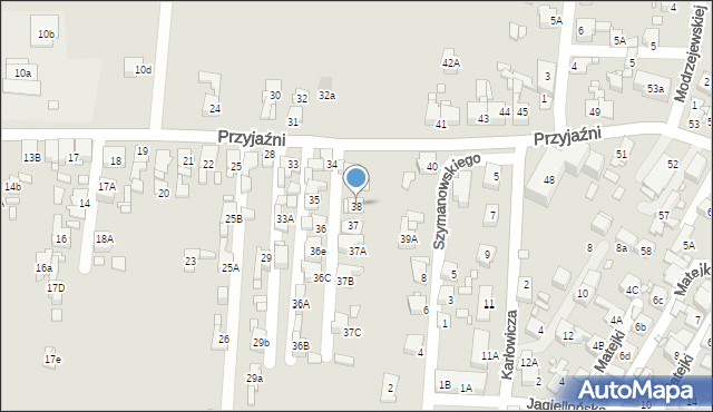 Piekary Śląskie, Przyjaźni, 38, mapa Piekary Śląskie