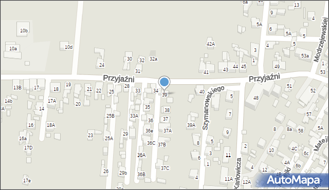 Piekary Śląskie, Przyjaźni, 39, mapa Piekary Śląskie