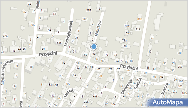 Piekary Śląskie, Przyjaźni, 64, mapa Piekary Śląskie