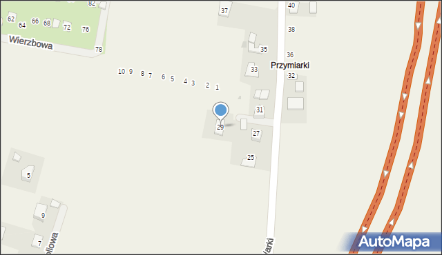 Pielgrzymowice, Przymiarki, 29, mapa Pielgrzymowice