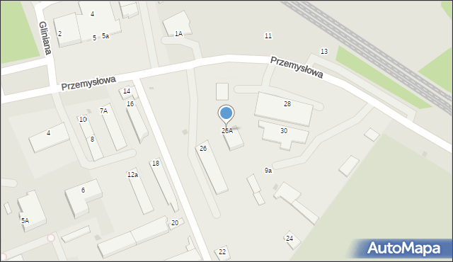 Piła, Przemysłowa, 26A, mapa Piły