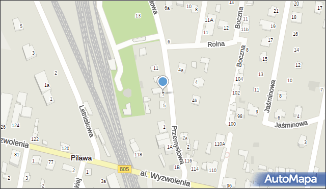 Pilawa, Przemysłowa, 7, mapa Pilawa