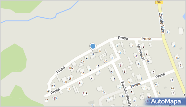 Pionki, Prusa Bolesława, 4a, mapa Pionki