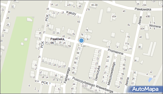 Piotrków Trybunalski, Promienna, 7, mapa Piotrków Trybunalski