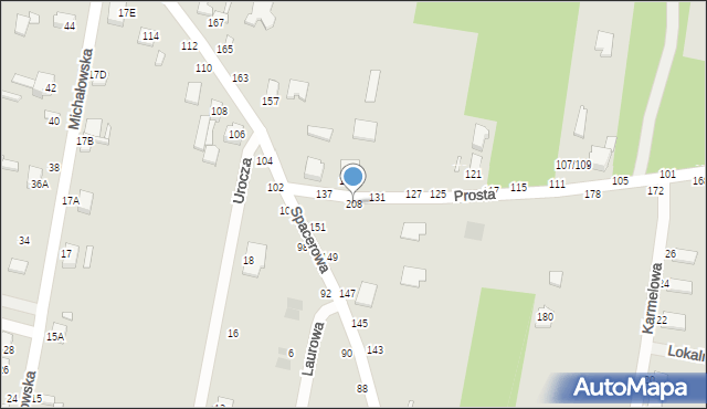Piotrków Trybunalski, Prosta, 208, mapa Piotrków Trybunalski