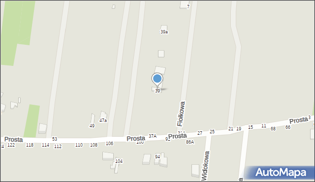 Piotrków Trybunalski, Prosta, 39, mapa Piotrków Trybunalski
