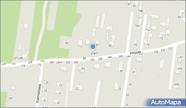 Piotrków Trybunalski, Prosta, 87a, mapa Piotrków Trybunalski