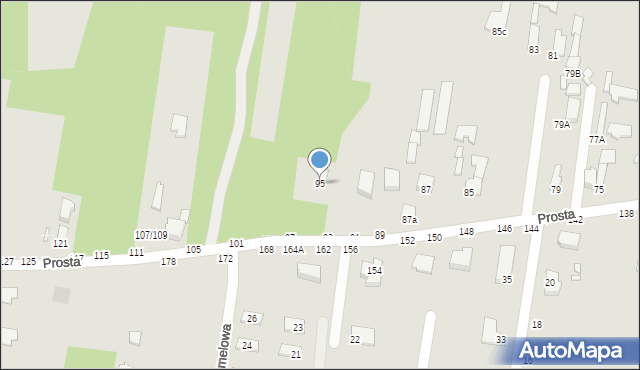 Piotrków Trybunalski, Prosta, 95, mapa Piotrków Trybunalski