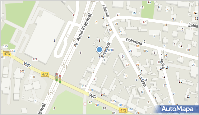 Piotrków Trybunalski, Przeskok, 6, mapa Piotrków Trybunalski