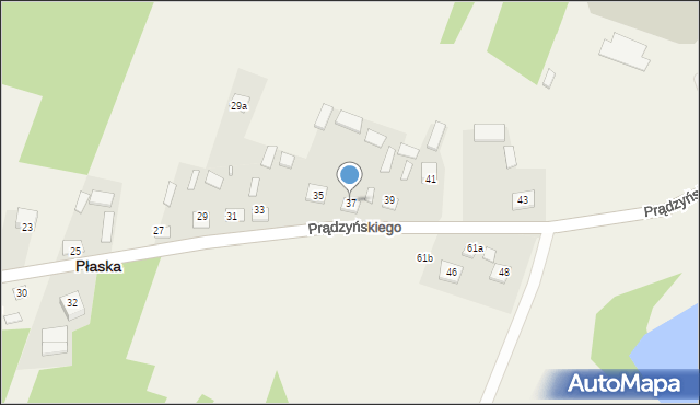 Płaska, Prądzyńskiego Ignacego, gen., 37, mapa Płaska
