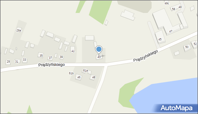 Płaska, Prądzyńskiego Ignacego, gen., 43, mapa Płaska